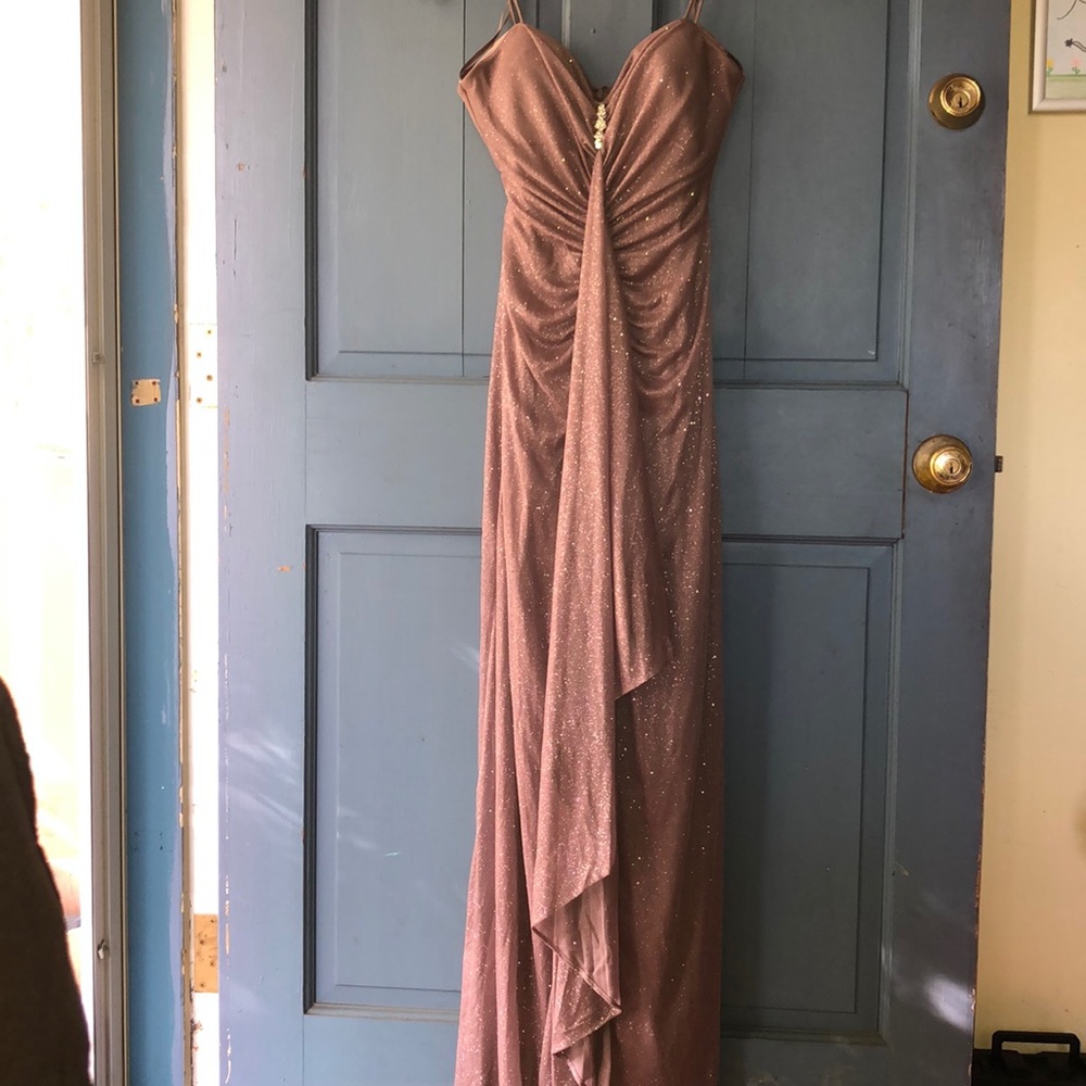 Glittery purple prom dress